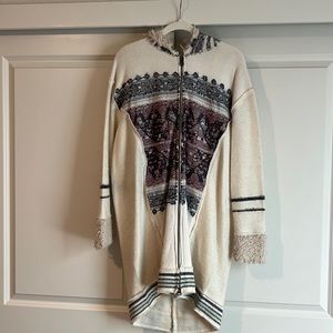 Free people long zip up jacket